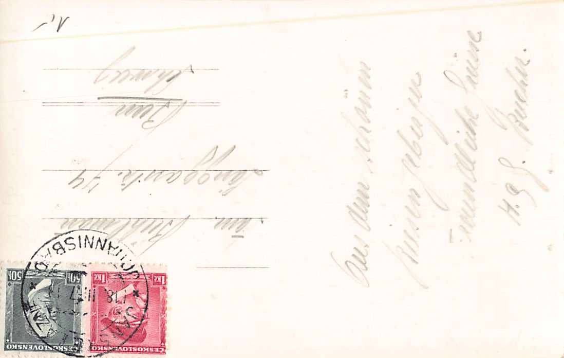 Cartoline postali: EXOTISCHE Ansichtskarte 4x TSCHECHOSLOWAKEI u.a. mit Hitler – Usato da Lufingen venduto da TopAnsichtskarten 3