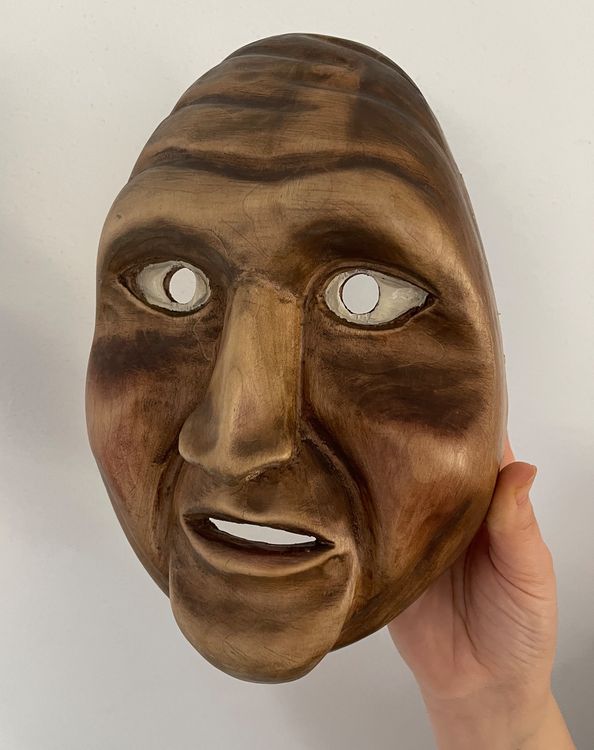alte Holz Maske Larve signiert R B Fasnacht Karneval Höhe 26 Kaufen