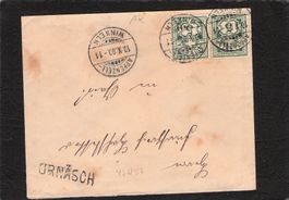 Stabstempel Urnäsch auf Beleg Appenzell-Gais,gel. 10.X.1900