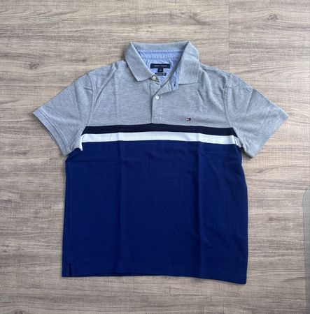 Polo Tommy Hilfiger grau-blau, Grösse L