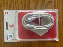 TV RADIO Câble Antenne 5m Blanc Coaxial Antiparasite  75DB