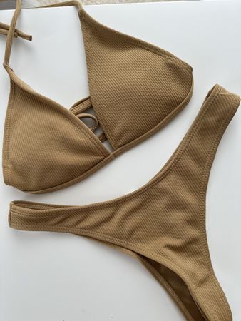 Bikini Oberteil Unterteil beige Grösse S neu