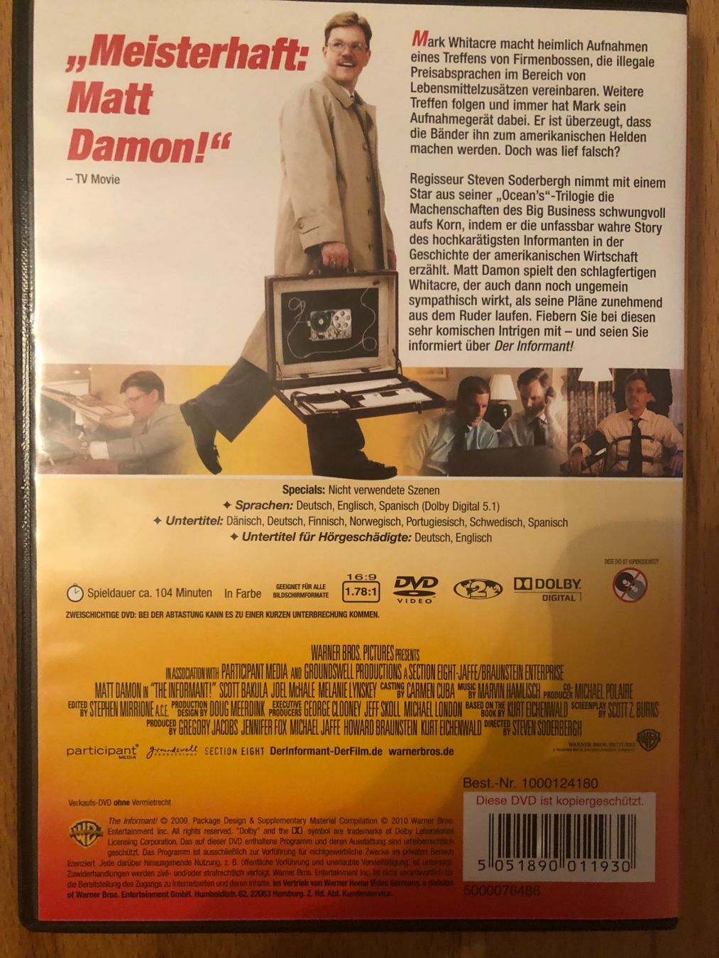 Tutti i DVDs: DVD Der Informant - Matt Damon Unfassbare Geschichte – Usato da Basel venduto da Dasbrauchstdu 3