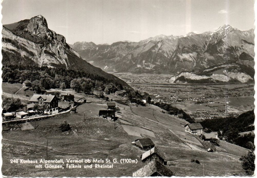 AK KURHAUS ALPENRÖSLI VERMOL OB MELS GÖNZEN FALKNIS RHEINTAL (Gebraucht ...