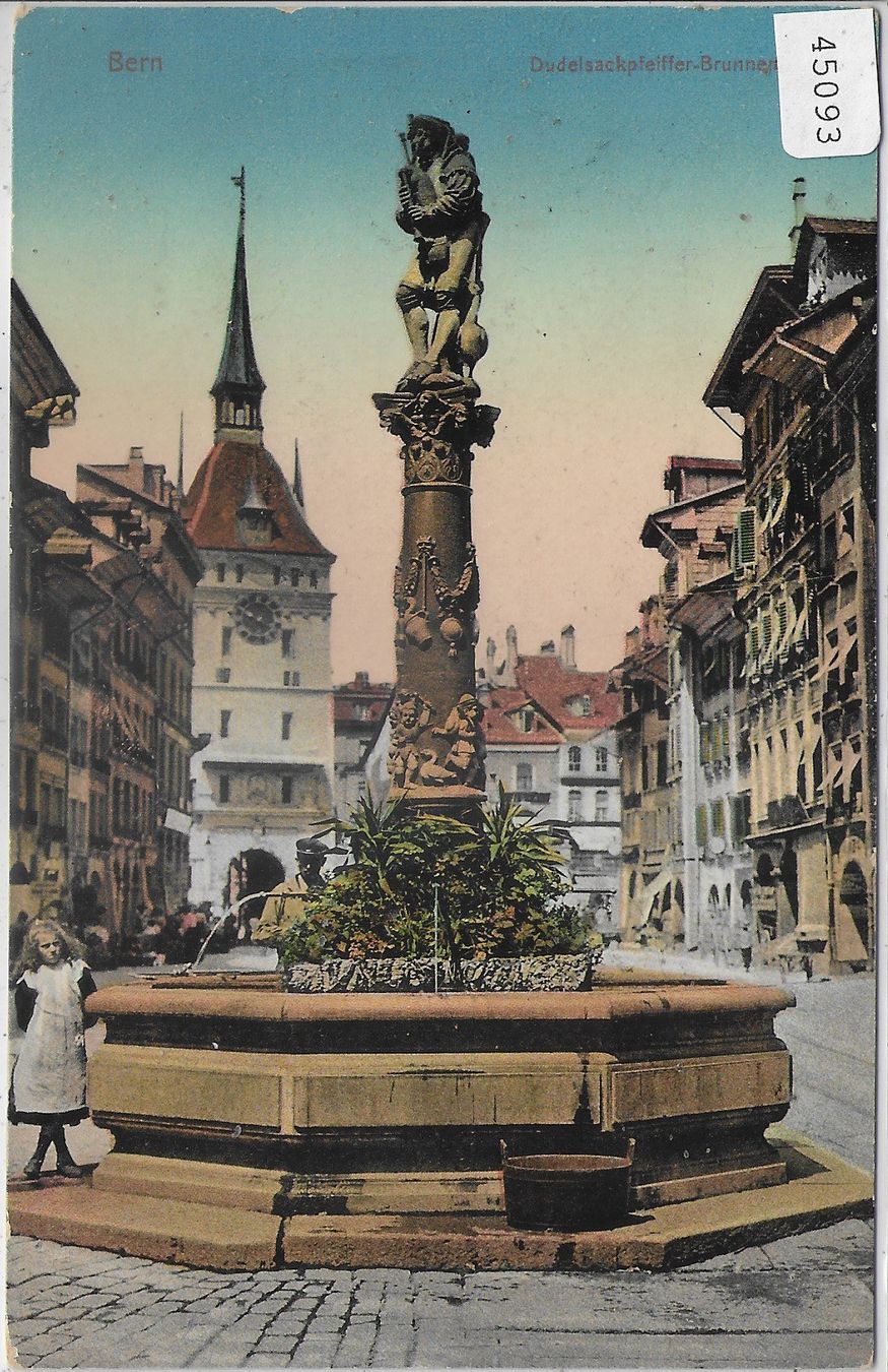 Cartoline postali: Bern - Dudelsackpfeiffer-Brunnen - Litho – Usato da Ettingen venduto da Kartenplanet