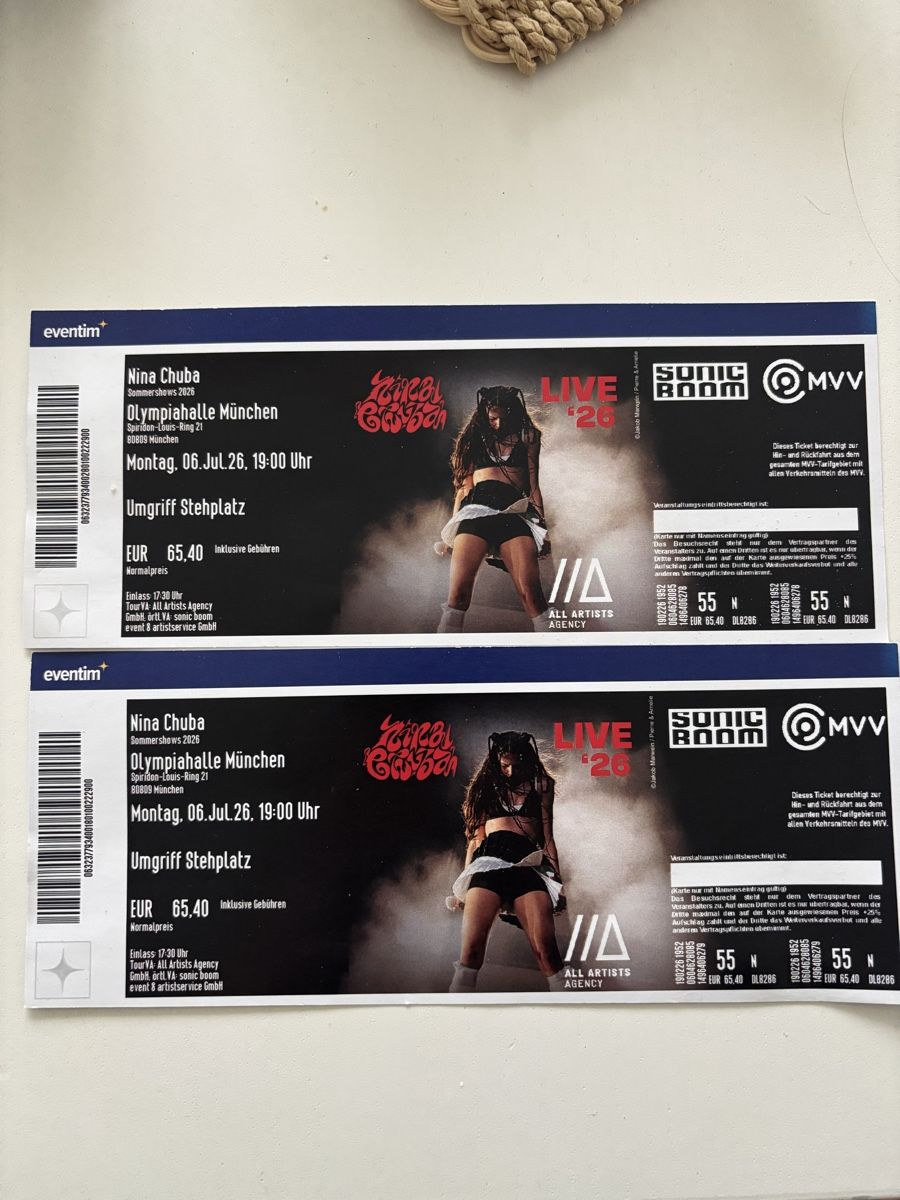 Biglietti: Nina Chuba Tickets – Nuovo (secondo la descrizione) da Ostermundigen venduto da z_l