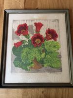 Gerahmtes Blumenbild, Martin Erich Philipp, Holzdruck