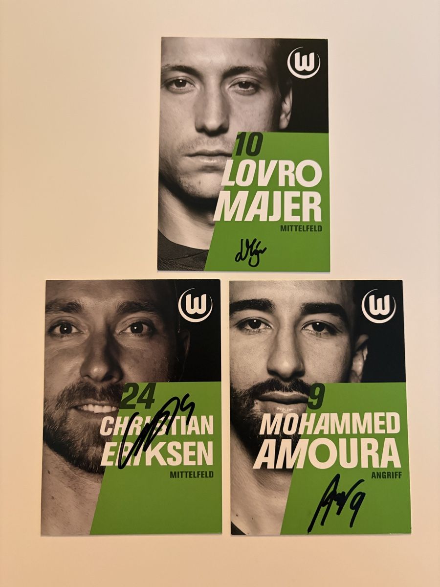 Autografi: VFL Wolfsburg Original Autogramme Christian Eriksen & Mehr – Usato da niederbipp venduto da LaHabana1