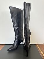 Damen Stiefel Leder schwarz spitz guter Zustand