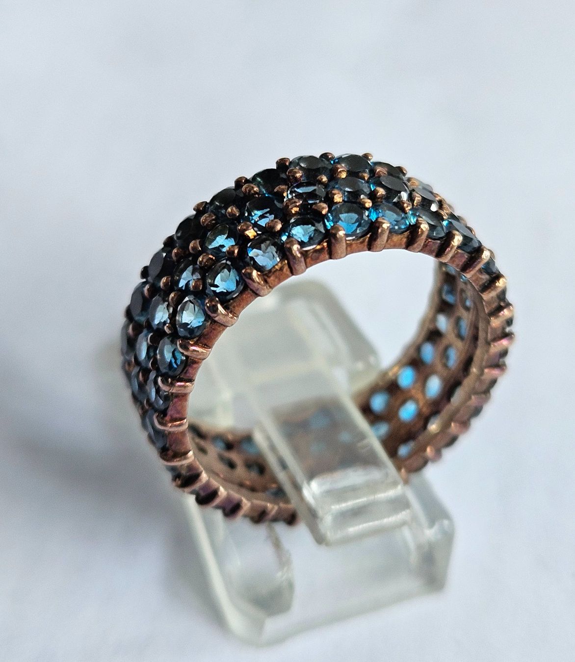 Anelli: Ring mit blauen Steinen Silber Grösse 61 – Nuovo (secondo la descrizione) da Zürich venduto da adriben 7