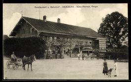 AK Kerzers, Restaurant z. Bahnhof, Inh. Notz-Herren, Außenan