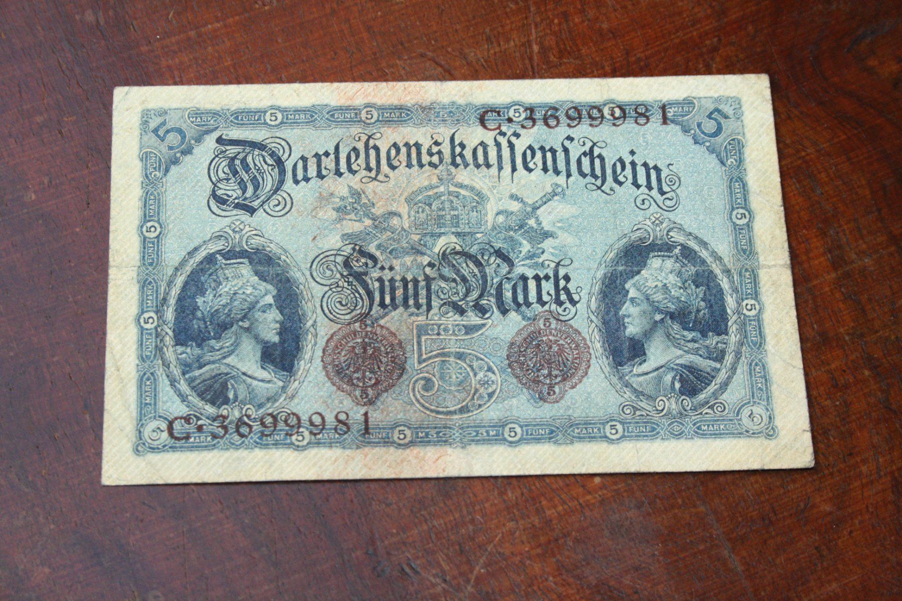 Banconote: Allemangne 5 Mark Berlin 1914 – Usato da Cormondrèche venduto da Hermes.monnaies