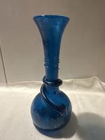 Blaue Glasvase,  Vintage Deko