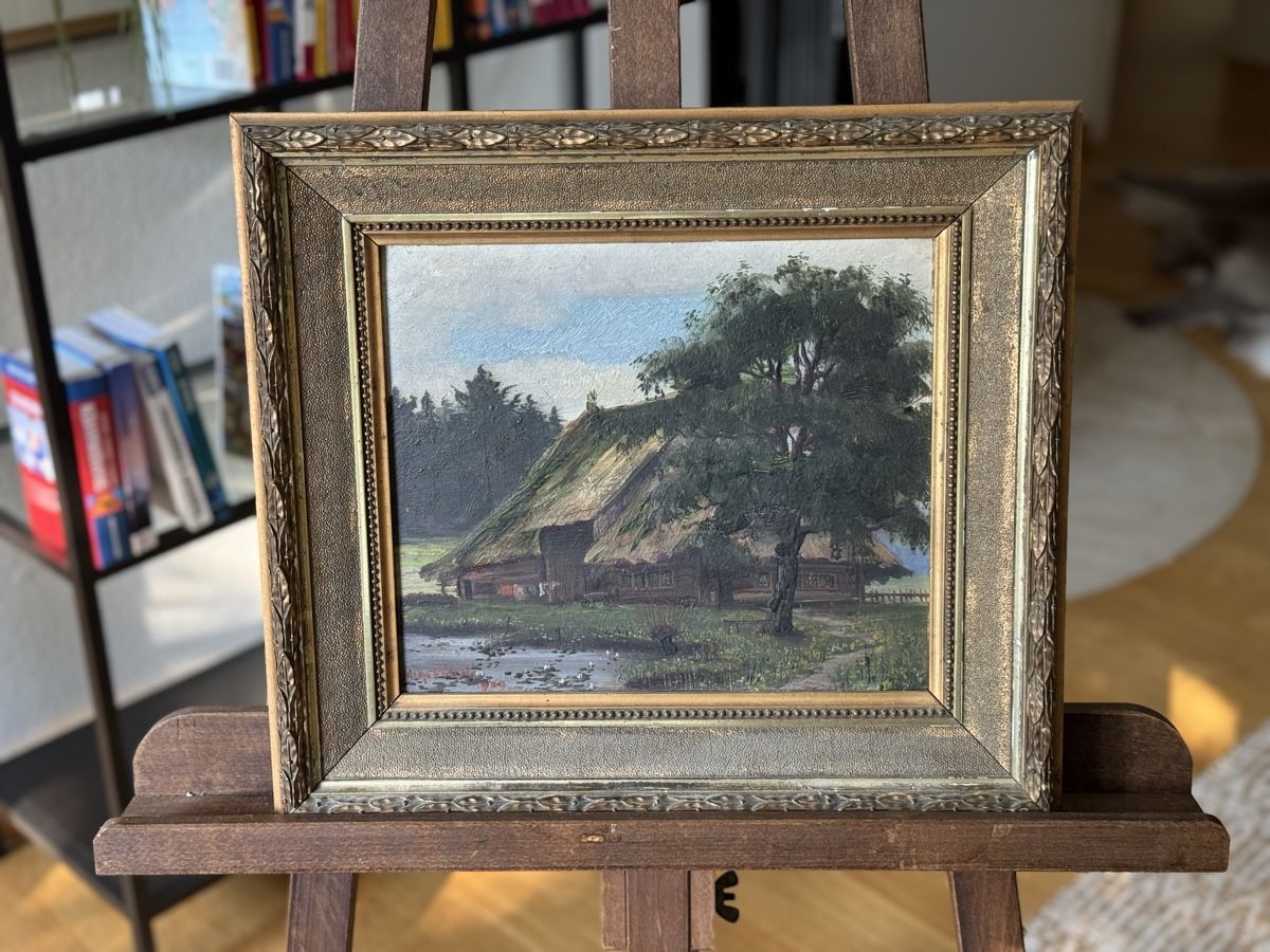 Gemälde: Ölgemälde Landschaft Bauernhaus, von Othmar Döbeli – Gebraucht aus Grellingen von laranna