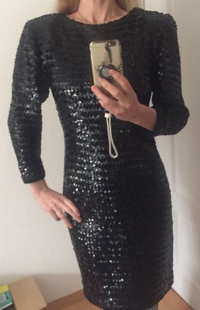 Robe de cocktail paillettes noir 36
