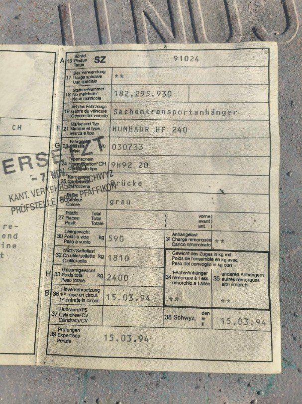 Humbaur Rimorchi: Autoanhänger – Usato da Pfäffikon ZH venduto da markus.schellenberg 2