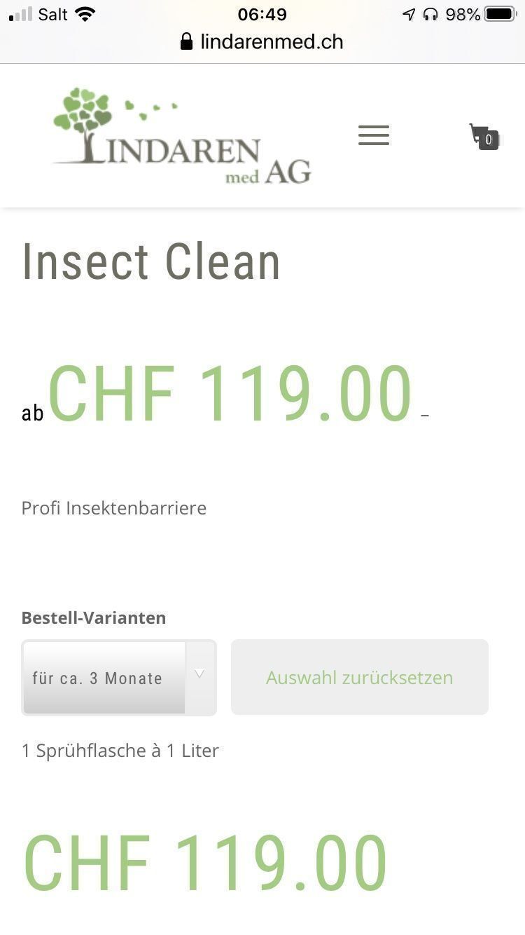Cura del viso: Insect Clean auf natürlicher Basis – Usato da Mauren venduto da SB1606 1
