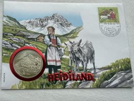 Heidiland Briefmarke & Muenze, Gedenkausgabe, Top Zustand