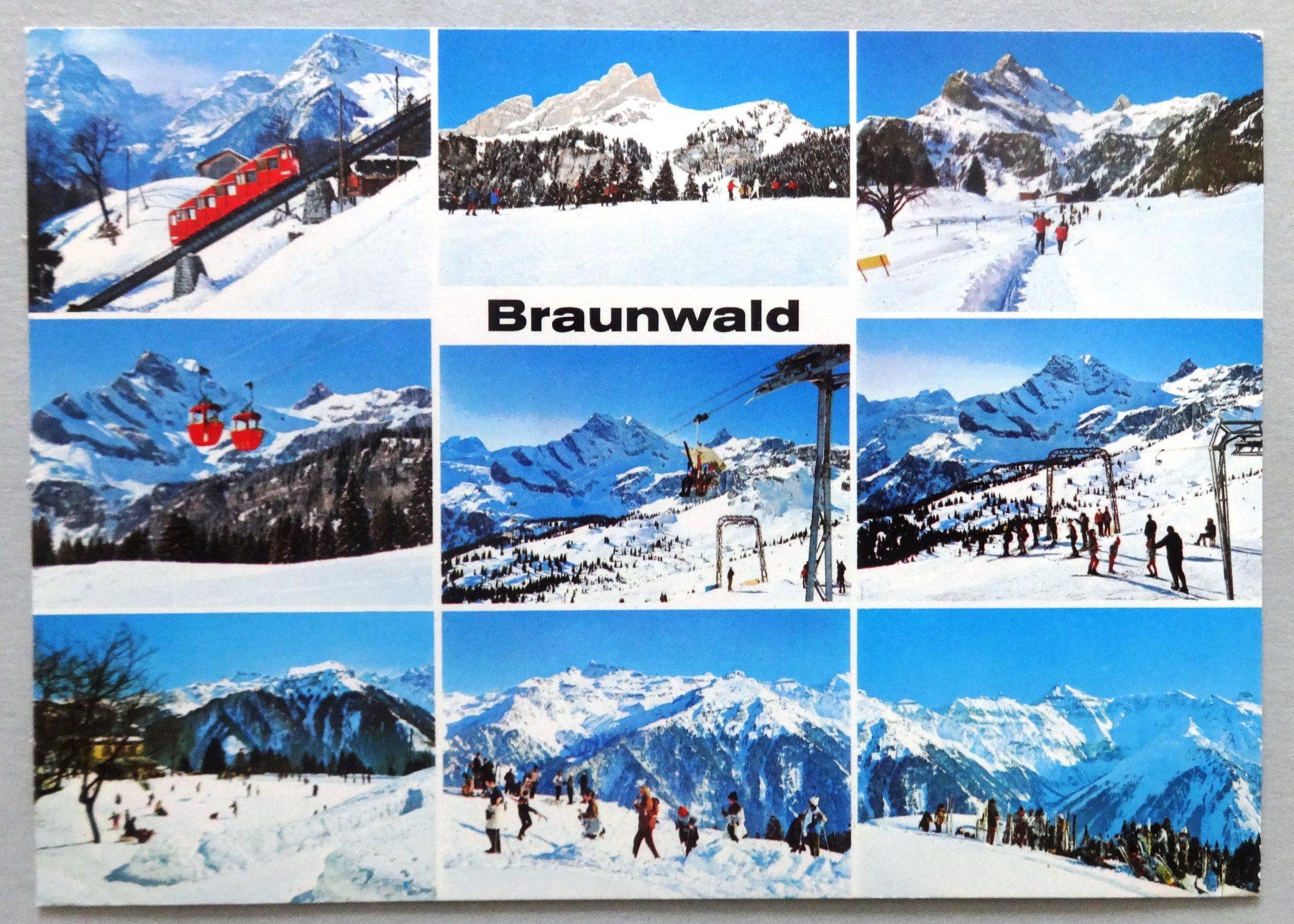 Ansichtskarten: Braunwald 1300-1900 m – Gebraucht aus Fétigny von Billy2miny