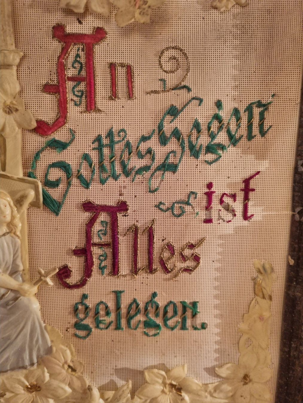 Foto & Immagini: antikes Segensspruch-Bild mit Rahmen, gestickt – Usato da Fürstenaubruck venduto da PizBeverin2018 1