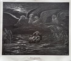 Holzstich 1866, Gustave Doré, Bibel, Moses Aussetzung