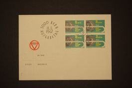 1967 MiNr. 851 Schweiz 4er Block FDC