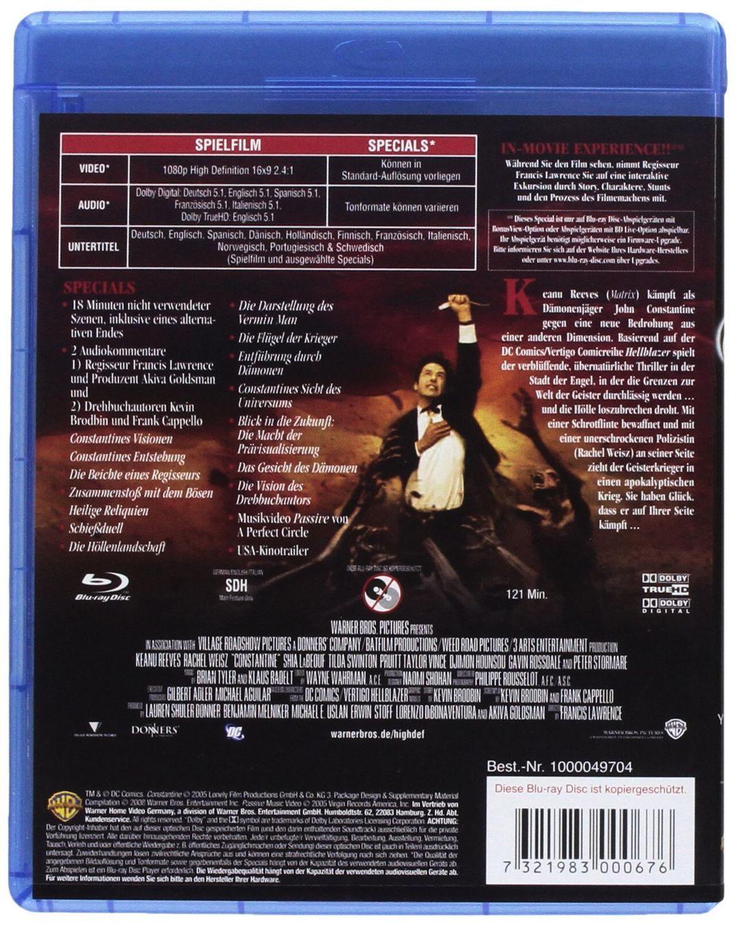 Tutti i DVDs: Constantine (2005) Keanu Reeves/Rachel Weisz - Blu-ray – Nuovo (secondo la descrizione) da Volketswil venduto da cinephilia 1