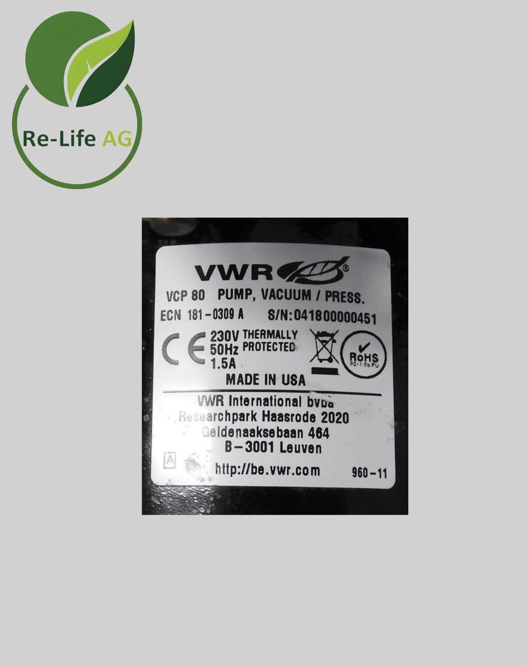 Laborzubehör: VWR |  VCP80 | Vacuum/Pressure Pump | Fully tested – Gebraucht aus Reinach BL von Re-LifeAG_Labor2 5
