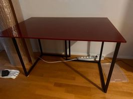 Bureau en verre: plateau + pieds