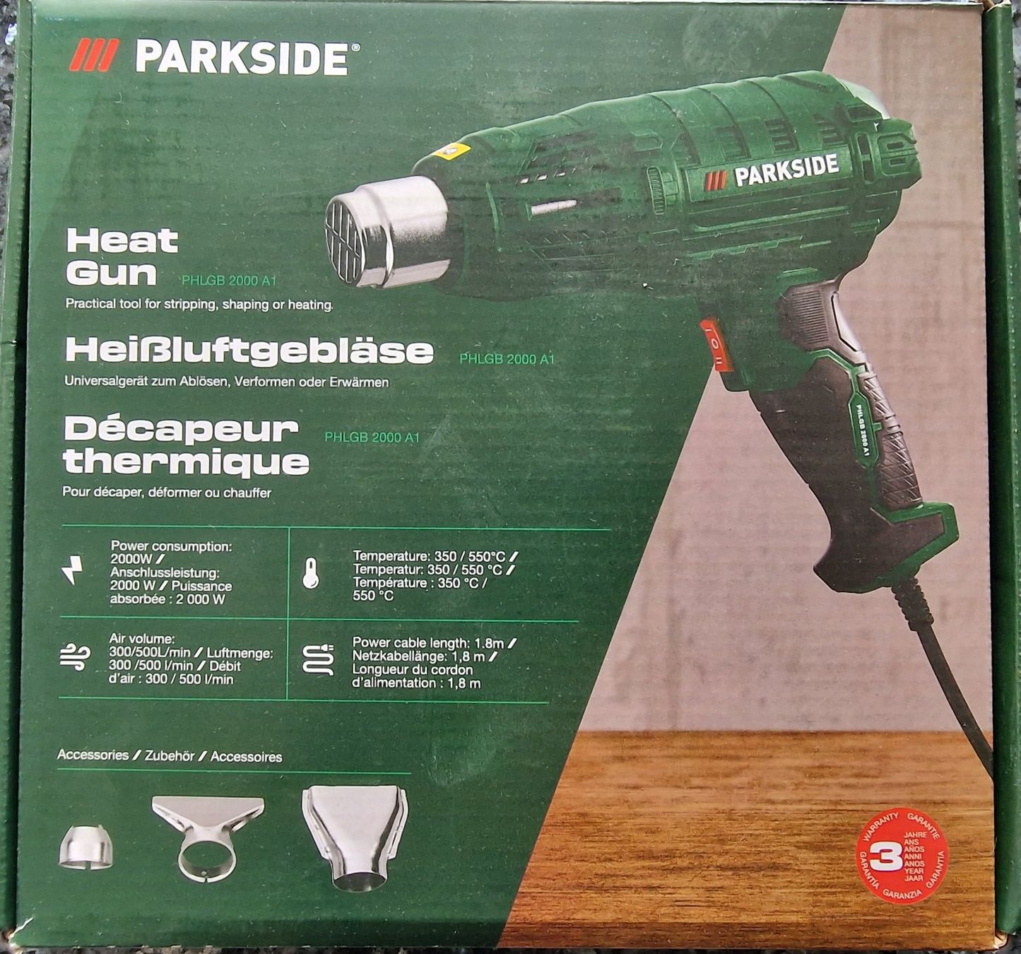 Parkside Tutti gli attrezzi: Heissluftgebläse 2000W – Nuovo e nell'imballaggio originale da Uerkheim venduto da Justi.y 1