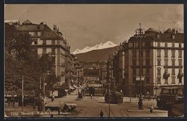 Genève, Rue du Mont Blanc, Strassenbahn