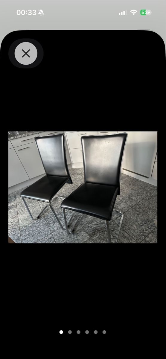 Pfister Chaises: 6 Frei-schwinger Stühle echtleder – D'occasion à Männedorf par Werniana