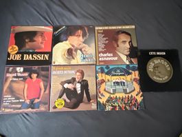 7 Schallplatten französische Chansons