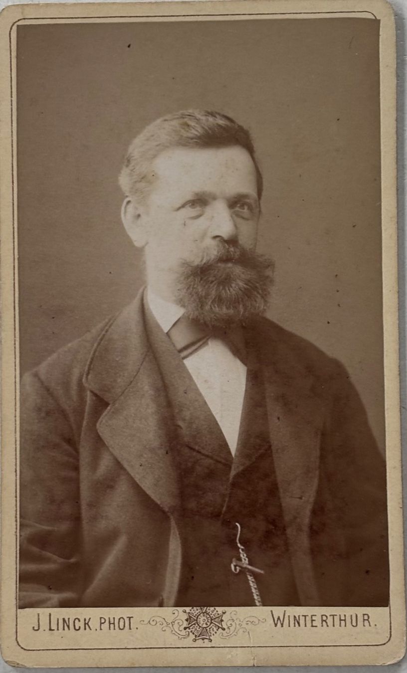 Cartoline postali: CDV J. Linck, Winterthur - Mann mit Bart – Usato da Frauenfeld venduto da Merk52