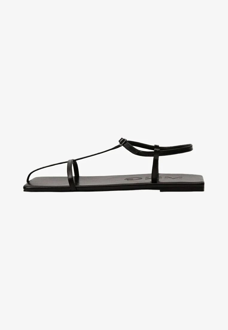 Mango Damenschuhe: MANGO Sandals Black 36-37 Flat Strappy Leather – Gebraucht aus Zürich von Allwelcome 3