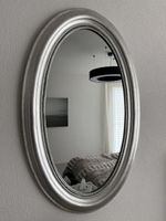 Elegant Oval Mirror with Silver Frame - Excellent Condition