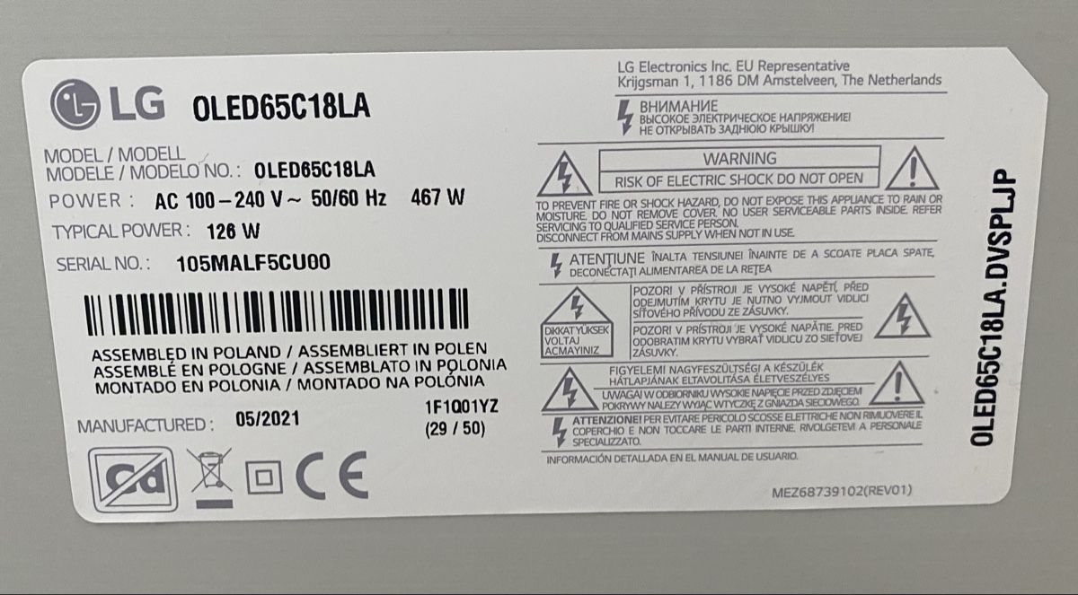LG Televisori: LG Oled65C18 – Usato da Ollon VD venduto da dav_l7zv 2