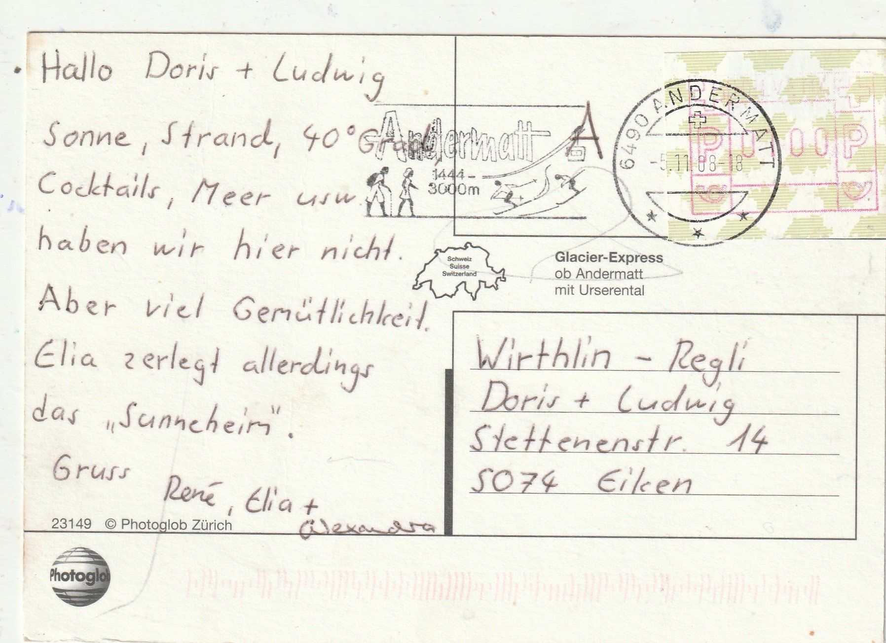 Cartoline postali: Andermatt mit Furka Oberalp Bahn – Usato da Lumbrein venduto da made02 1