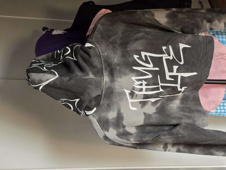 Hoodie schwarz/grau Tie-Dye Print Grösse Mm 