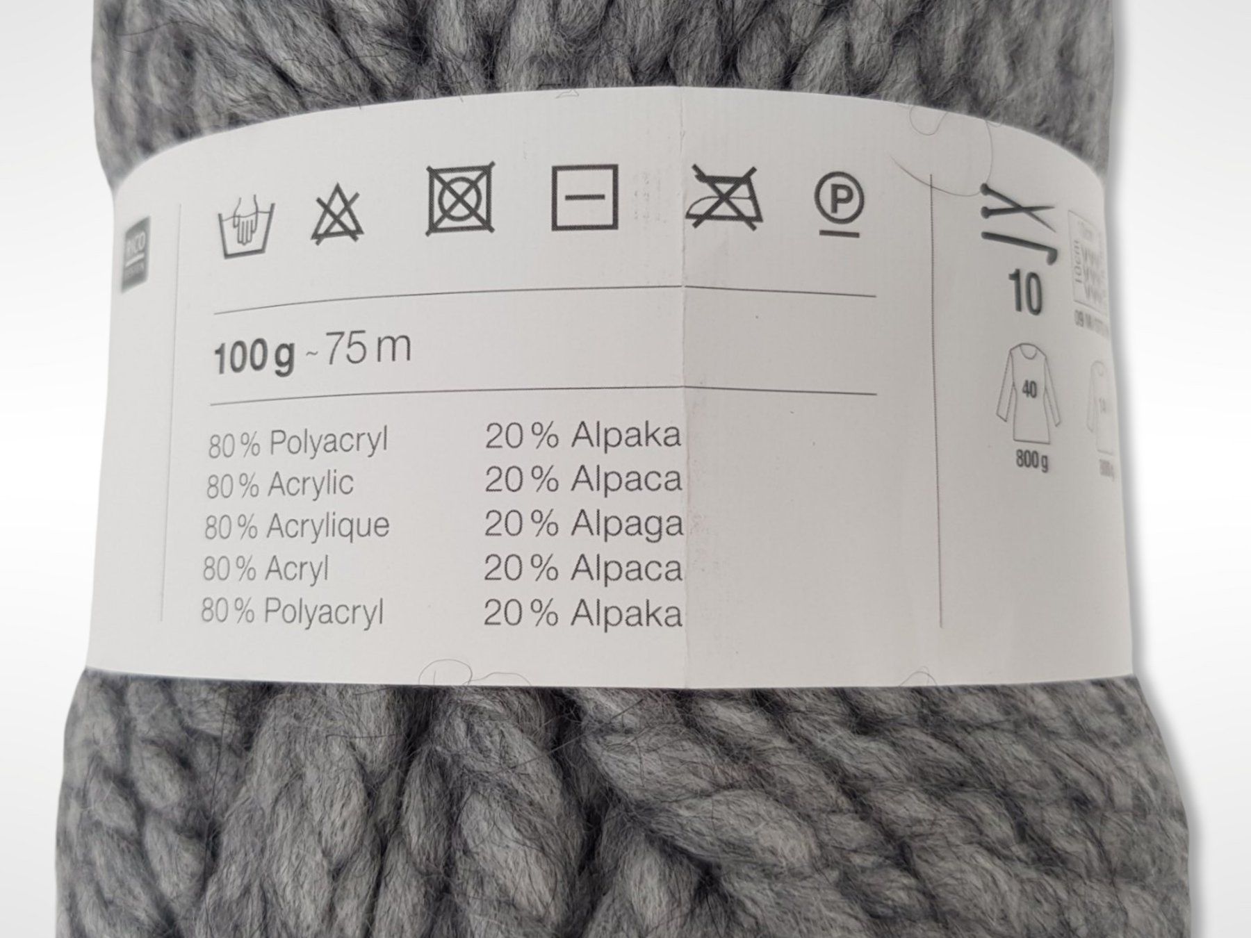 Lana: RICO DESIGN dicke Wolle Hellgrau 10 Stk. – Usato da Suhr venduto da Restwert_Suhr 5