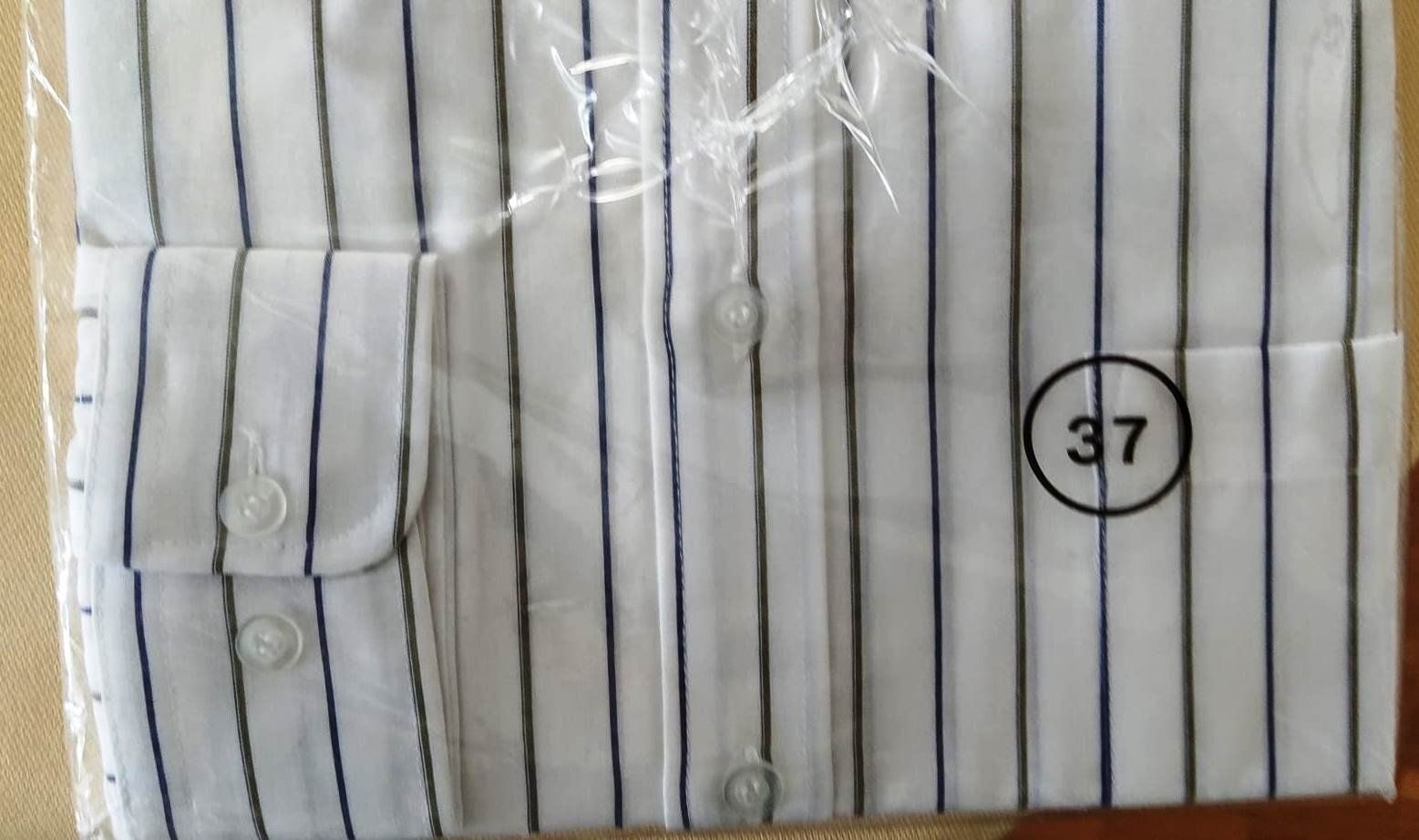 Camicie: Hemd mit lang Arm, weis gestreift - Grösse 37 - – Nuovo e nell'imballaggio originale da Zürich venduto da 1980ale 2