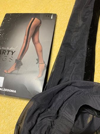 Calze Calzedonia, dettagli fiocchi, nero, taglia S, usato