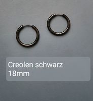 Ohrringe Creolen schwarz, Durchmesser 18mm