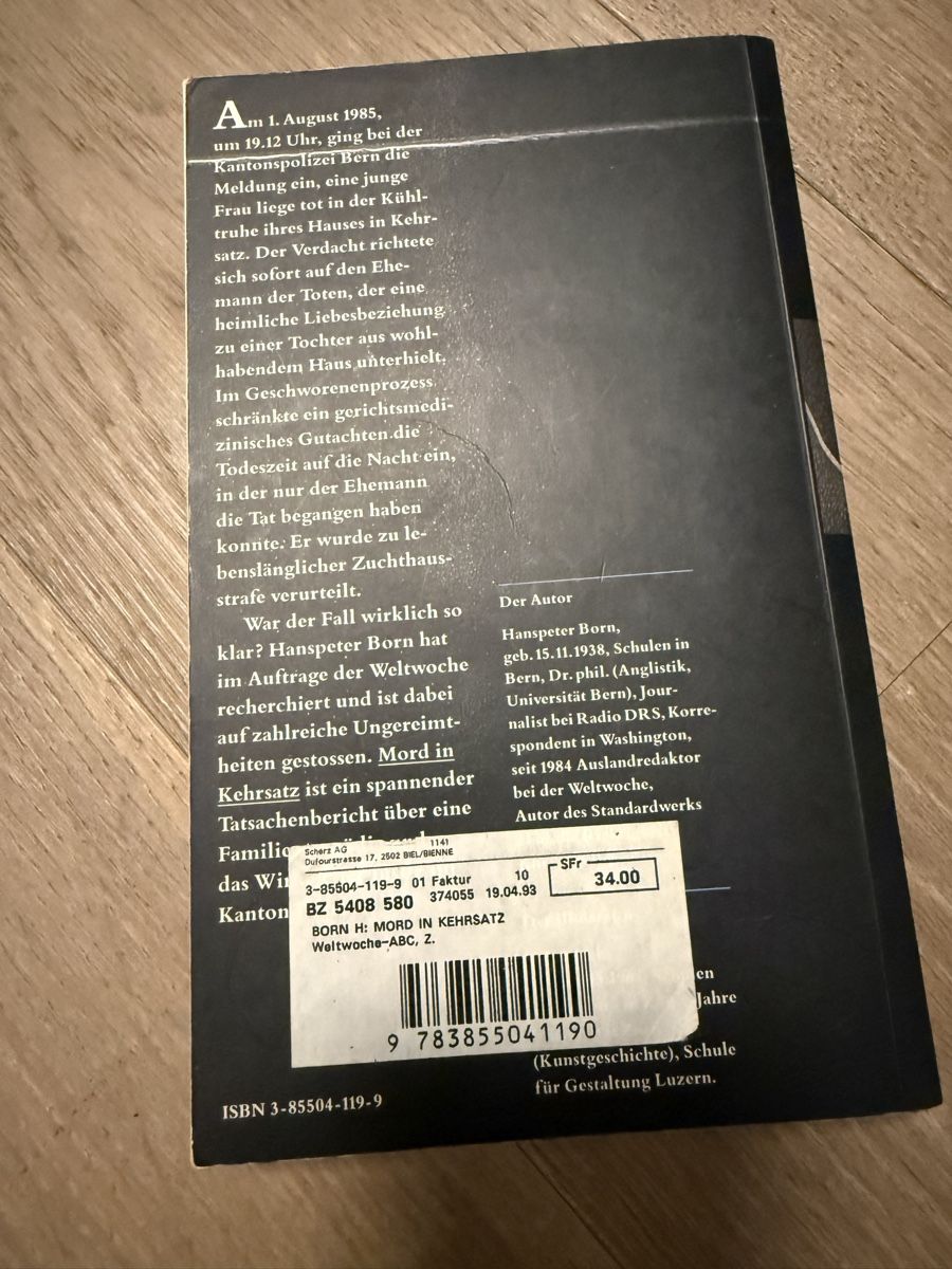 Libri: Mord in Kehrsatz - Hanspeter Born – Usato da Sigriswil venduto da Doldenhorn03 1