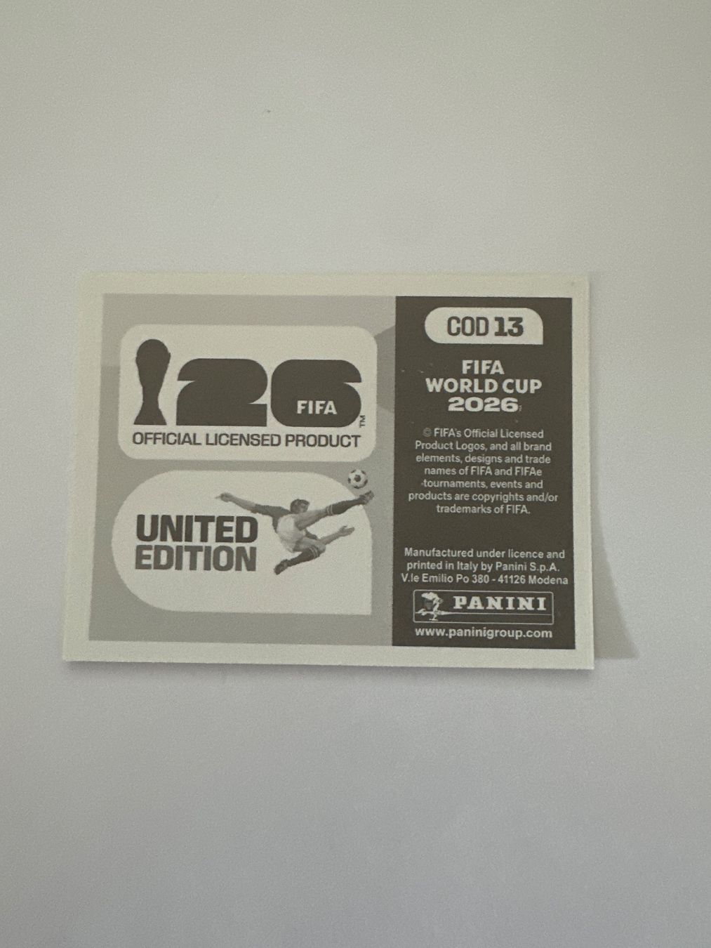 Panini Carte collezionabili: Panini FIFA WM 2026 Sticker - COD 13 – Usato da Sulz AG venduto da DealWerk 1