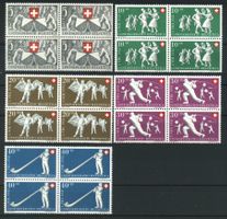 1951, Pro Patria, Viererblöcke, ohne Falz, SBK 120.– **