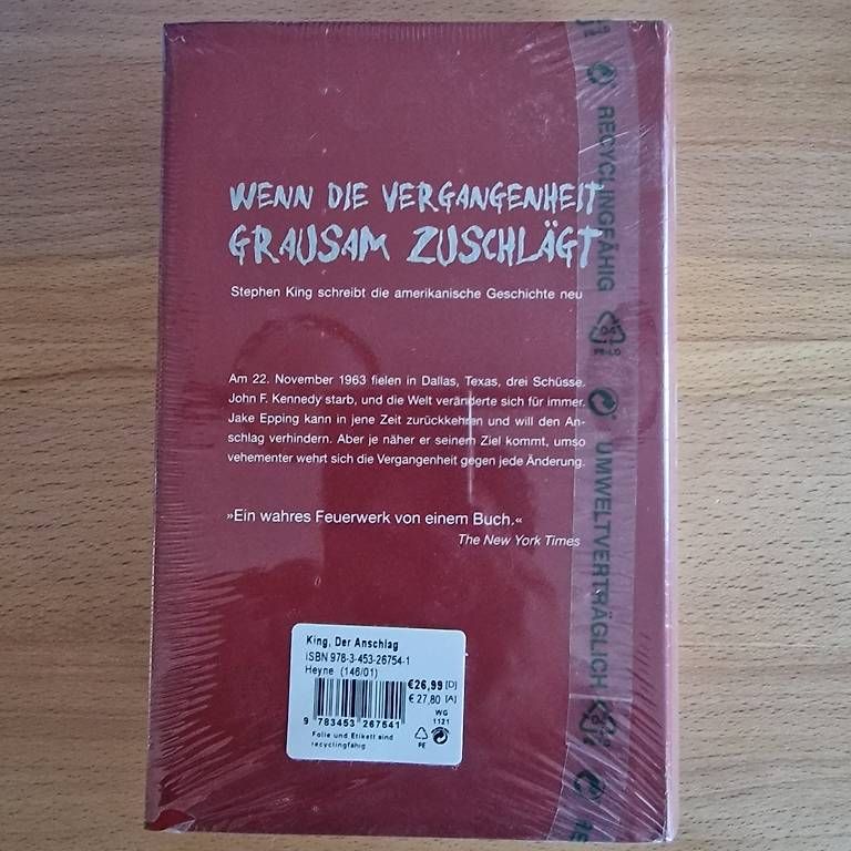 Libri: Der Anschlag, Stephen King, neu und originalverpackt – Nuovo e nell'imballaggio originale da Schwarzenbach SG venduto da Irgendwer 1