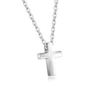 DAMEN KINDER ANHÄNGER EDELSTAHL SILBER KREUZ MIT KETTE SLIM