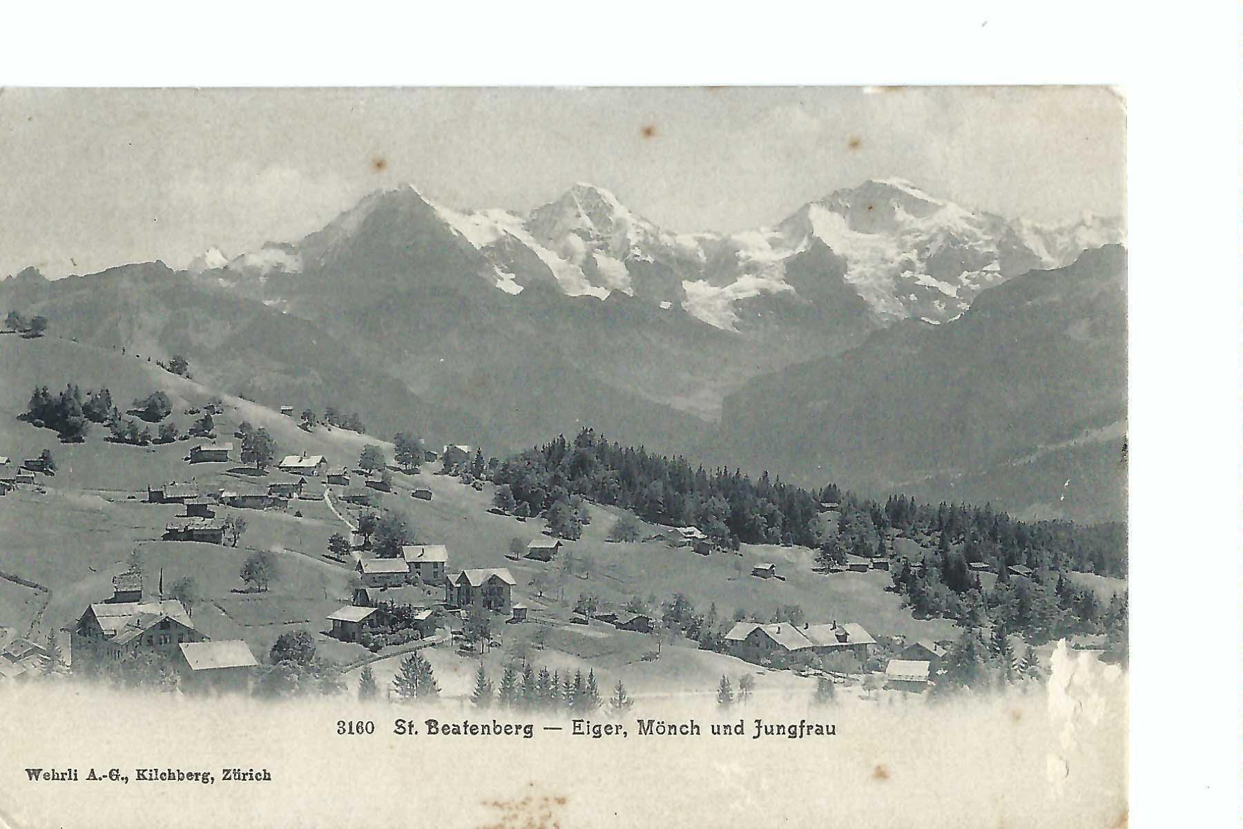 Cartes postales: St. Beatenberg Eiger Mönch Jungfrau 1906 – D'occasion à Thun par 44wart