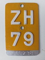 Velonummer ZH 79 Mofanummer gelb plaque Mofa